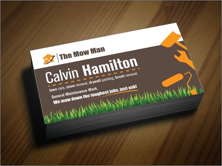 Examples Of Lawn Care Business Cards | Home And Garden Designs With Landscaping Business Card Template
