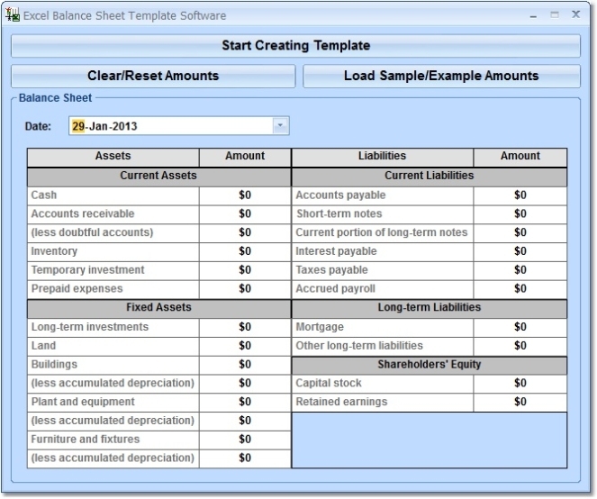 Excel Balance Sheet Template Software - Free Download Excel Balance Sheet Template Software 7.0 inside Business Balance Sheet Template Excel