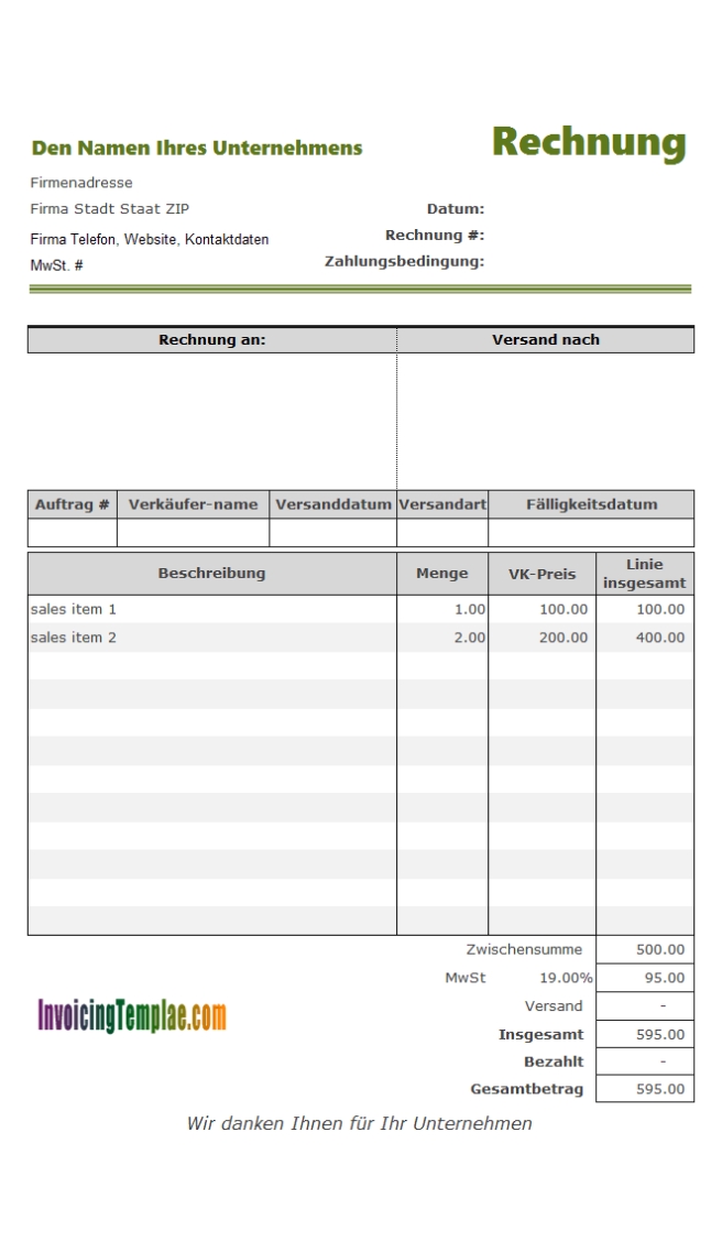 Excel Invoice Template With Vba With European Invoice Template