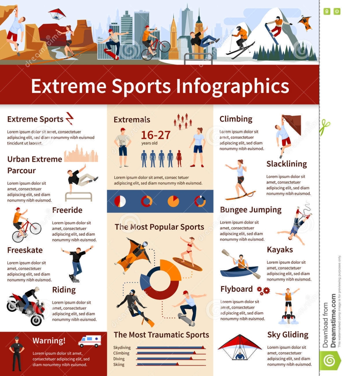 Extreme Sports Infographics Stock Vector – Illustration Of Popular, Equipment: 79000528 Intended For Sports Infographics Templates