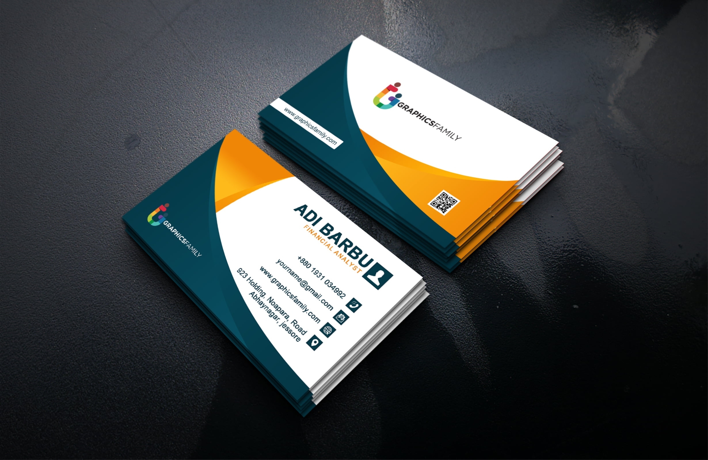 Financial Analyst Business Card Design Template Psd For Free Bussiness Card Template