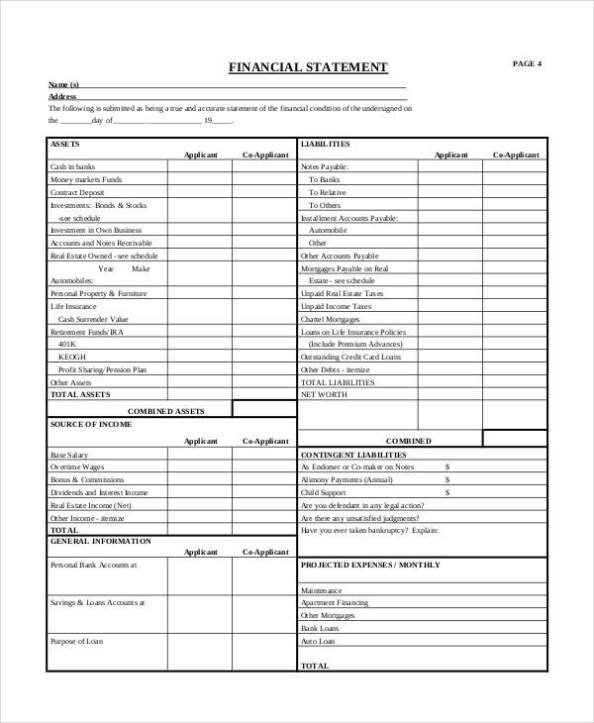 Financial Statement – 23+ Free Word, Pdf Format With Regard To Financial Statement Template For Small Business
