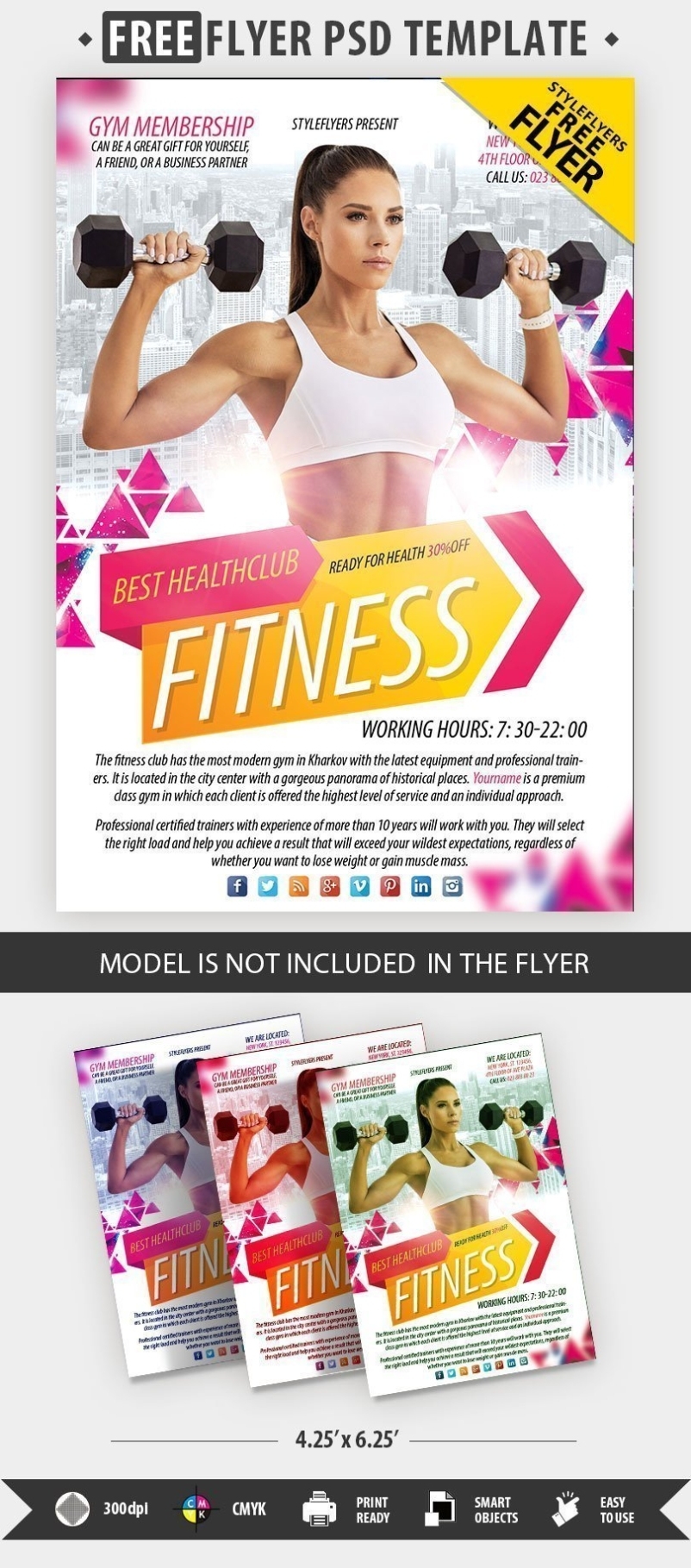 Fitness Flyer Free Psd Flyer Template Free Download #32913 - Styleflyers Pertaining To Flyer Design Templates Psd Free Download