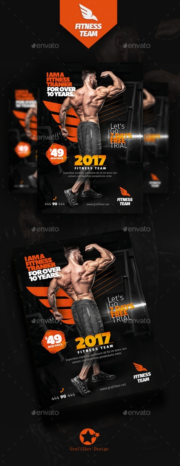 Fitness Time Flyer Templates By Grafilker | Graphicriver Throughout Fitness Boot Camp Flyer Template