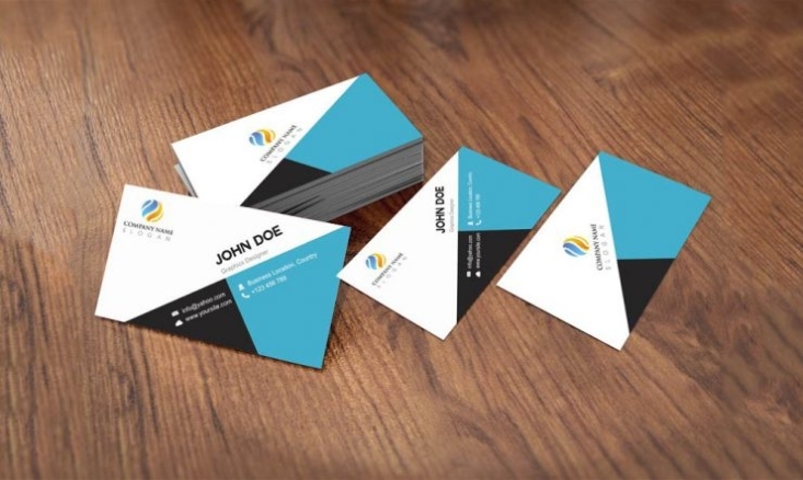 Flat Style Business Card Template Design Free Psd - Download Psd Intended For Name Card Template Psd Free Download