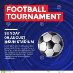 Football Tournament Flyer Design With Blue Background Stock Illustration – Illustration Of Flyer Intended For Football Tournament Flyer Template
