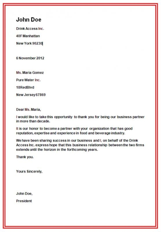 Formal Letter Heading | Template Business With Business Headed Letter Template