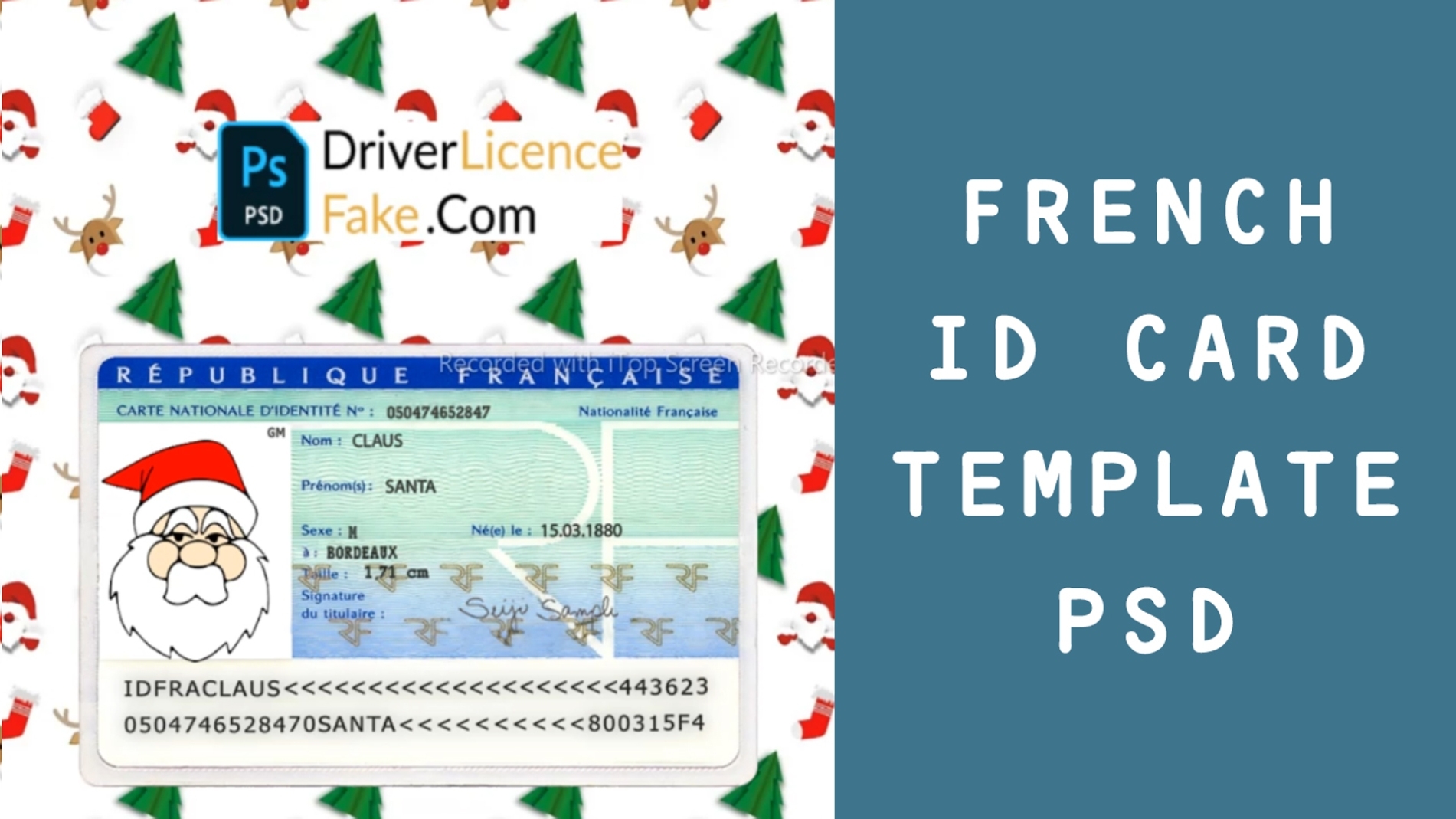 France Id Card Generator Template (French) - Fake Driver License Template intended for French Id Card Template