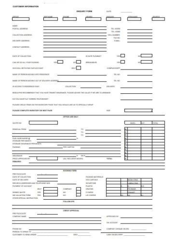 Free 10+ Customer Enquiry Form Samples In Pdf | Ms Word pertaining to Enquiry Form Template Word