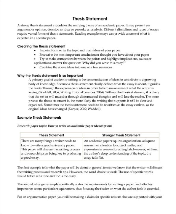 Free 10+ Sample Thesis Statement Templates In Ms Word | Pdf Intended For Ms Word Thesis Template