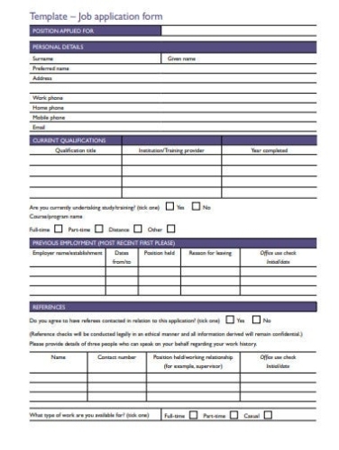 Free 13+ Job Application Form Templates In Google Docs | Pages | Ms Word | Pdf For Job Application Template Word