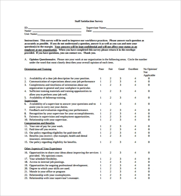 Free 13+ Sample Satisfaction Survey Templates In Ms Word | Pdf In Employee Satisfaction Survey Template Word