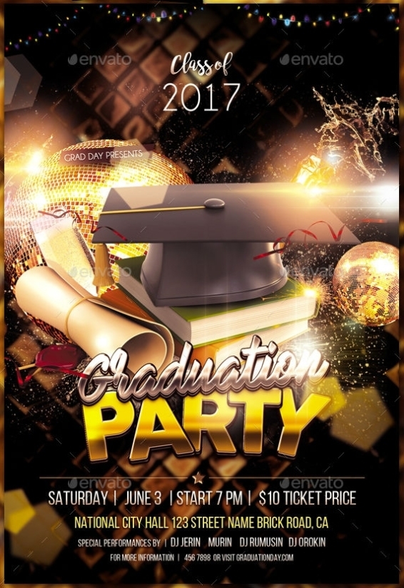 Free 17+ Graduation Flyer Designs In Ms Word | Psd | Ai | Indesign | Ms Word | Pages | Publisher Regarding Graduation Party Flyer Template