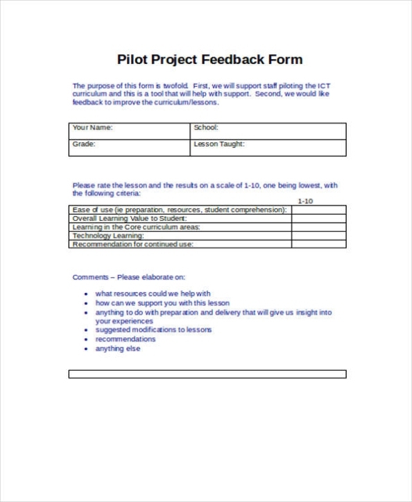 Free 19+ Student Feedback Forms In Ms Word Throughout Student Feedback Form Template Word