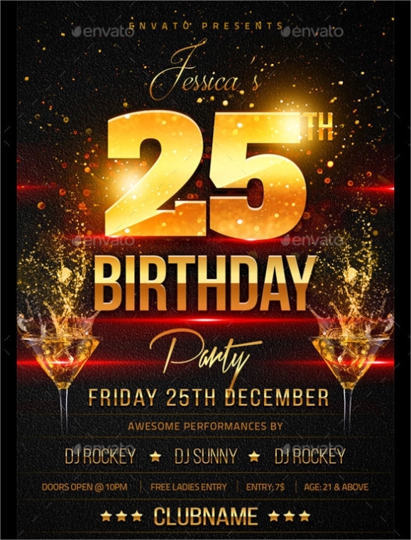 Free 25+ Spectacular Birthday Flyer Templates In Eps | Psd | Indesign inside Birthday Party Flyer Templates Free