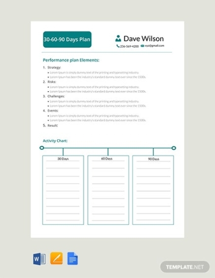 Free 30 60 90 Days Plan Template - Word (Doc) | Google Docs | Apple (Mac) Pages | Template Pertaining To 30 60 90 Day Plan Template Word