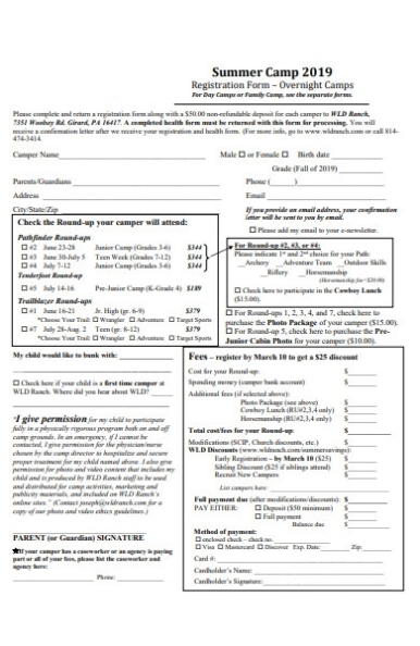 Free 31+ Camp Registration Forms In Pdf | Ms Word | Excel Pertaining To Camp Registration Form Template Word