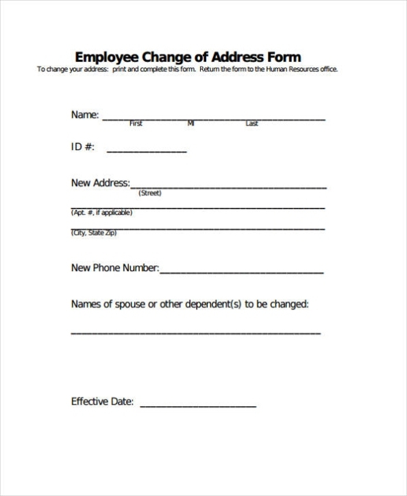 Free 34+ Printable Change Forms In Pdf | Ms Word | Excel Pertaining To Business Change Of Address Template