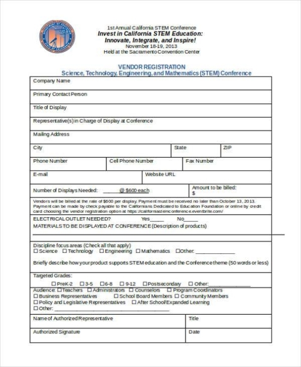 Free 35+ Sample Registration Forms In Ms Word With Seminar Registration Form Template Word