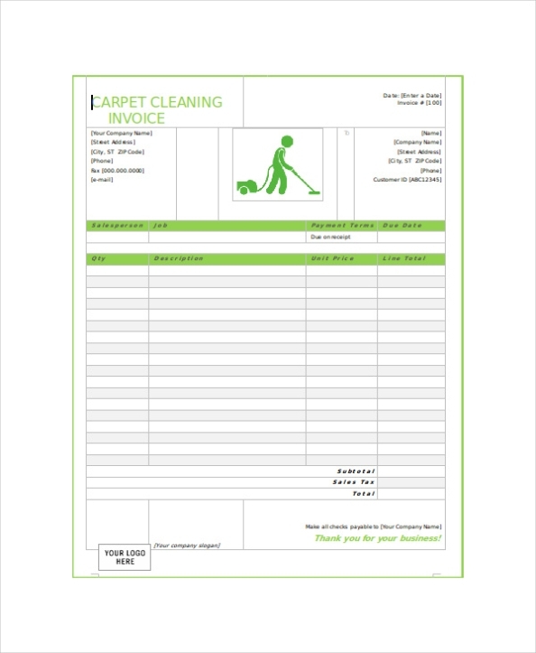 Free 5+ Sample Cleaning Service Receipts In Ms Word | Pdf Throughout Carpet Installation Invoice Template