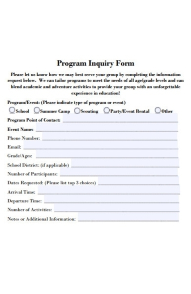 Free 50+ Inquiry Forms In Pdf | Ms Word (Doc.) Intended For Enquiry Form Template Word