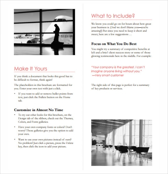 Free 6+ Sample Microsoft Brochure Templates In Ms Word For Free Business Flyer Templates For Microsoft Word