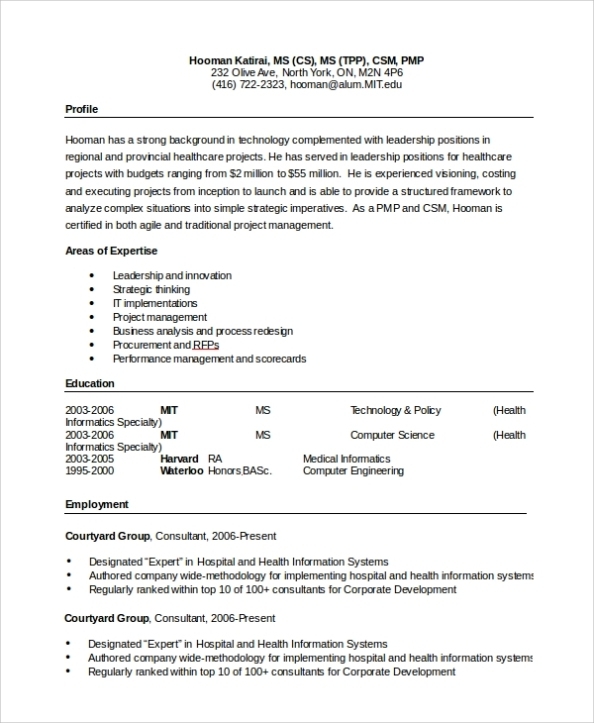 Free 8+ Sample Ms Word Resume Templates In Pdf | Ms Word In How To Get A Resume Template On Word