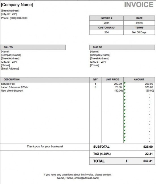 Free Billing Invoice Template | Excel | Pdf | Word (.Doc) Inside Xl Invoice Template