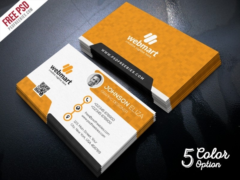 Free Business Card Psd Template – Download Psd With Name Card Design Template Psd