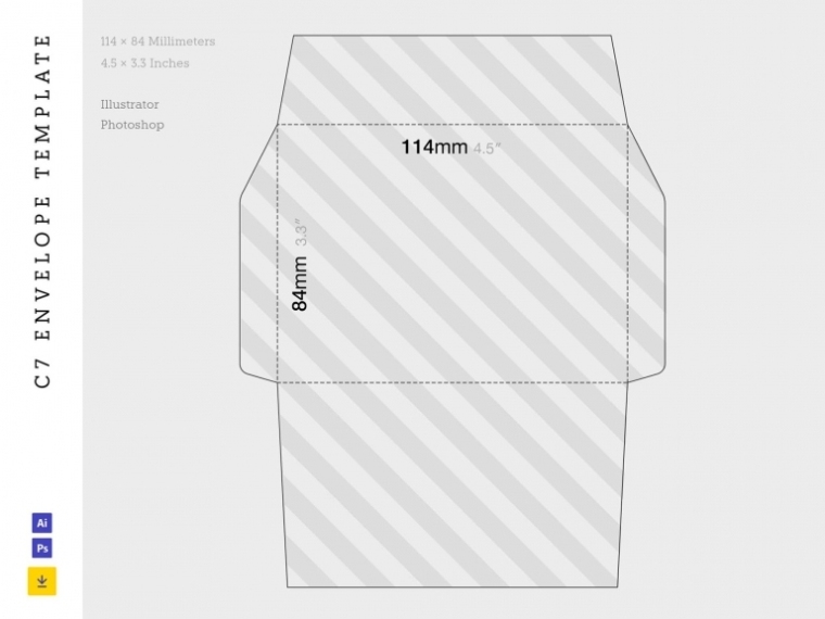 Free C7 Envelope Template (Ai, Psd) Intended For Business Envelope Template Illustrator