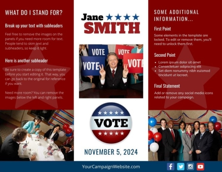 Free Campaign Brochure Templates In Free Election Flyer Template