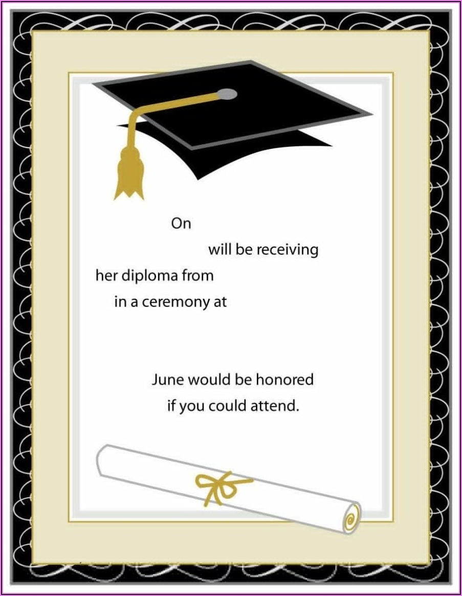 Free College Graduation Invitation Templates For Word – Announcement : Resume Template In Free Graduation Invitation Templates For Word
