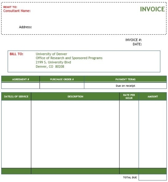 Free Consultant Invoice Template (Excel, Word, Pdf) – Excel Tmp In Free Consulting Invoice Template Word