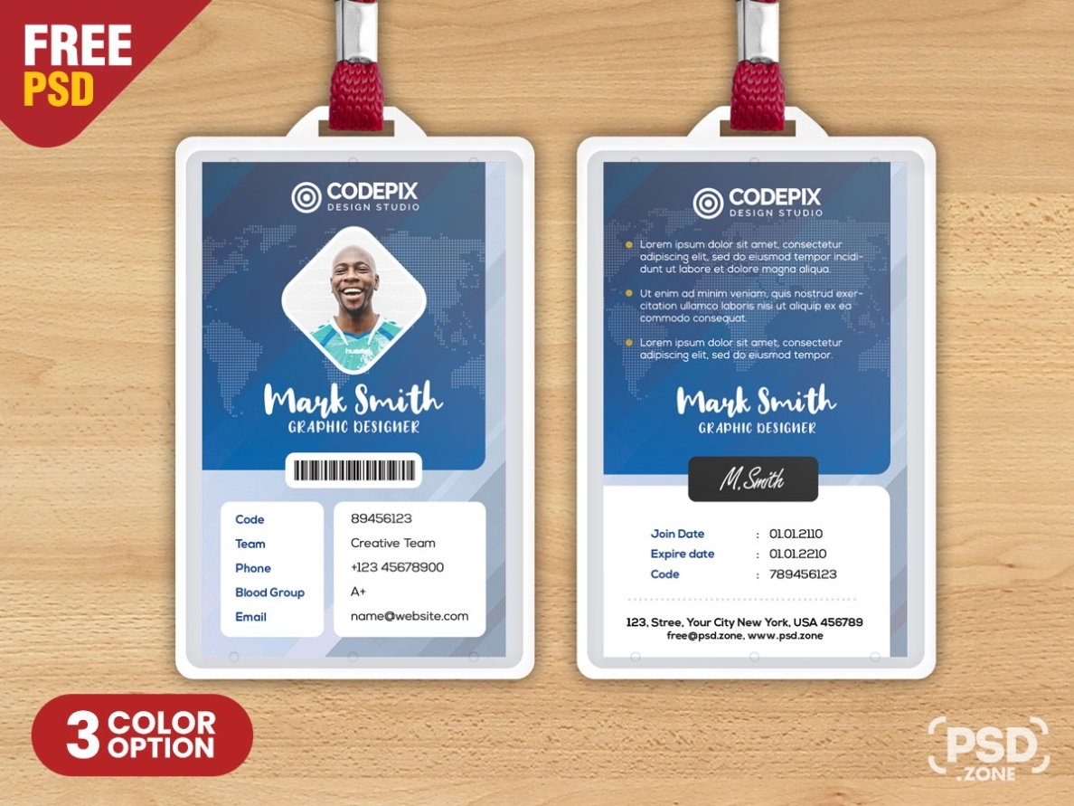 Free Corporate Id Card Psd Template – Download Psd Within Template For Id Card Free Download