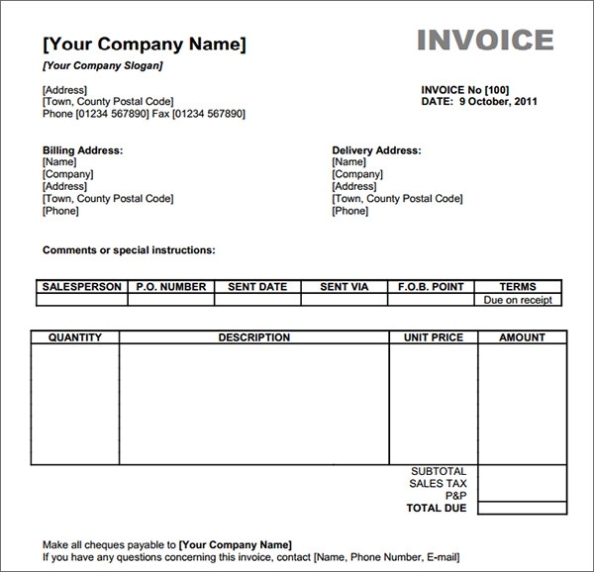Free Downloadable Invoice Template Word | Invoice Example Throughout Net 30 Invoice Template