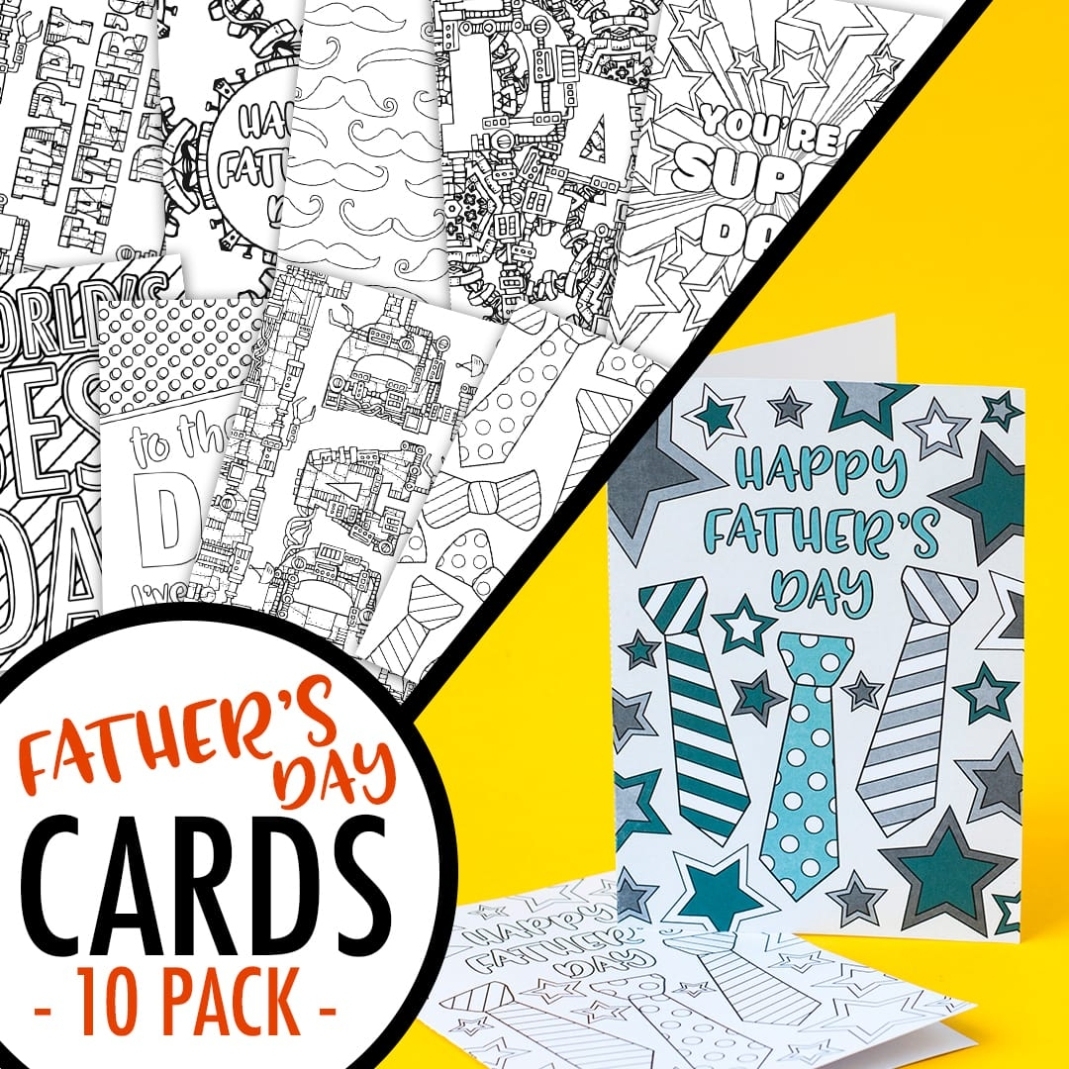 Free Father'S Day Card | Printable Template – Sarah Renae Clark – Coloring Book Artist And Designer Throughout Fathers Day Card Template