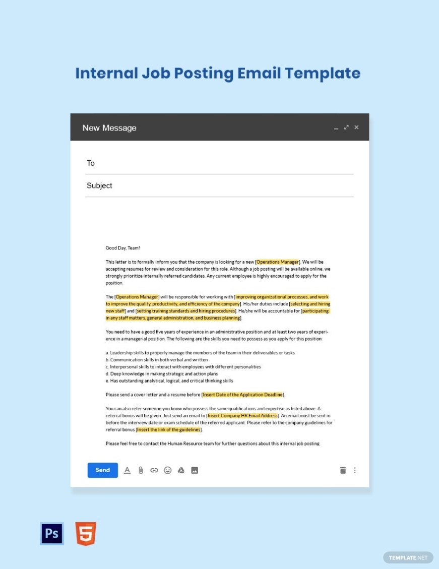Free Free Internal Job Posting Email Template | Template with Internal Job Posting Template Word