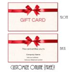 Free Gift Card Template | Create Gift Cards Online With Donation Card Template Free