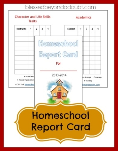 Free Homeschool Report Card Form! - Blessed Beyond A Doubt With Regard To Character Report Card Template