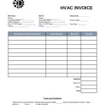 Free Hvac Invoice Template – Word | Pdf – Eforms With Regard To Generic Invoice Template Word