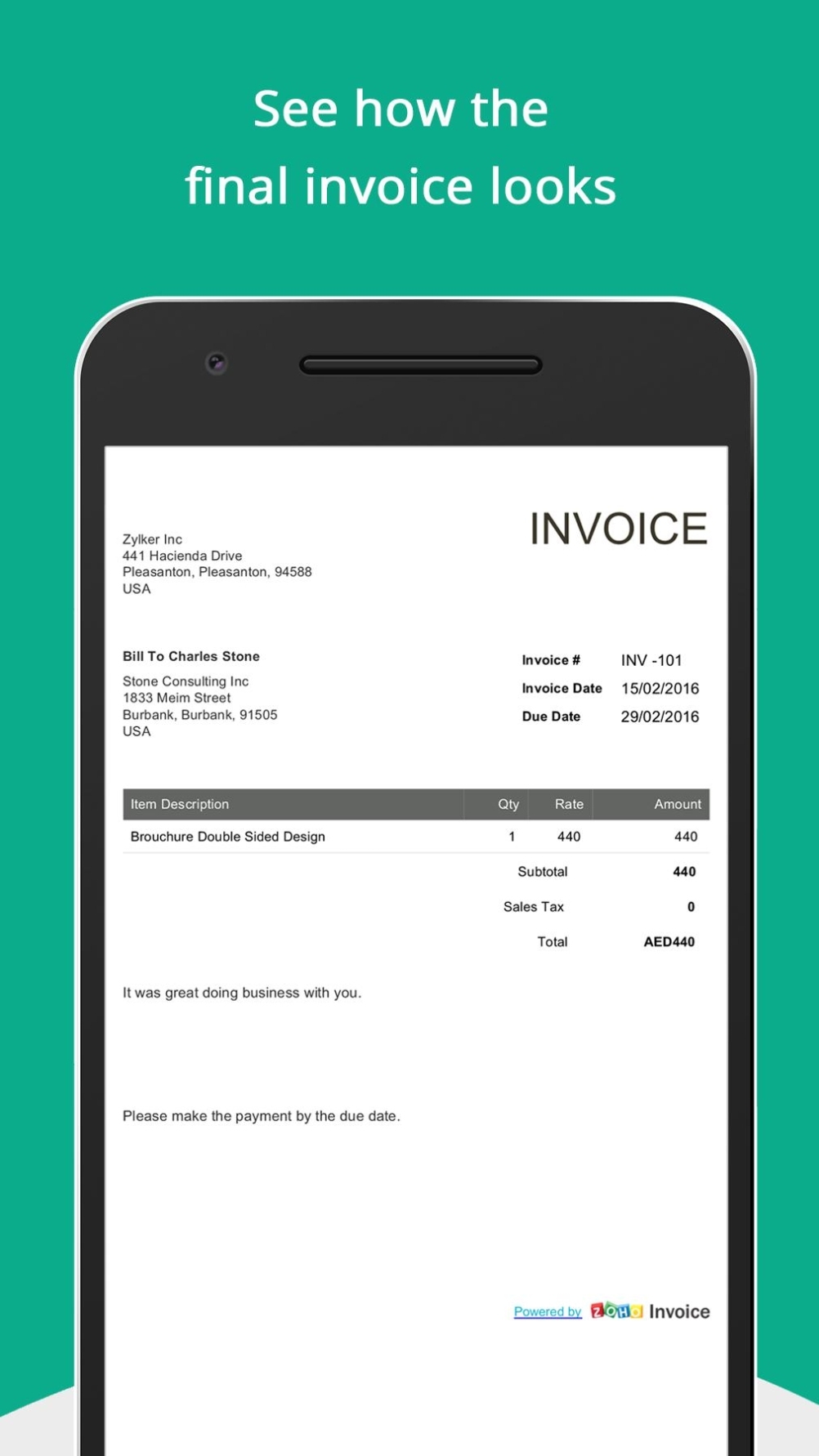 Free Invoice Generator For Android - Apk Download Inside Free Invoice Template For Android