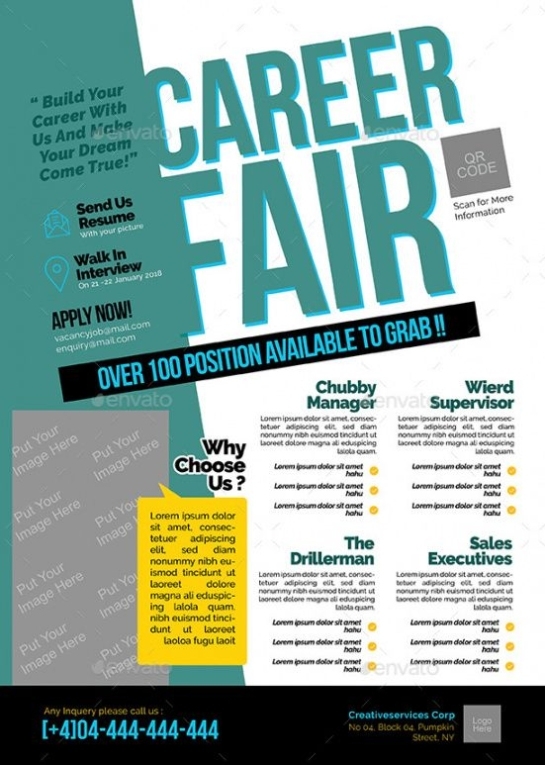 Free Job Fair Flyer Template Pdf Example | Dremelmicro For Career Flyer Template