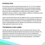 Free Legal Disclaimer Templates &amp; Examples | Download Now | Termly regarding Business Testimonial Template