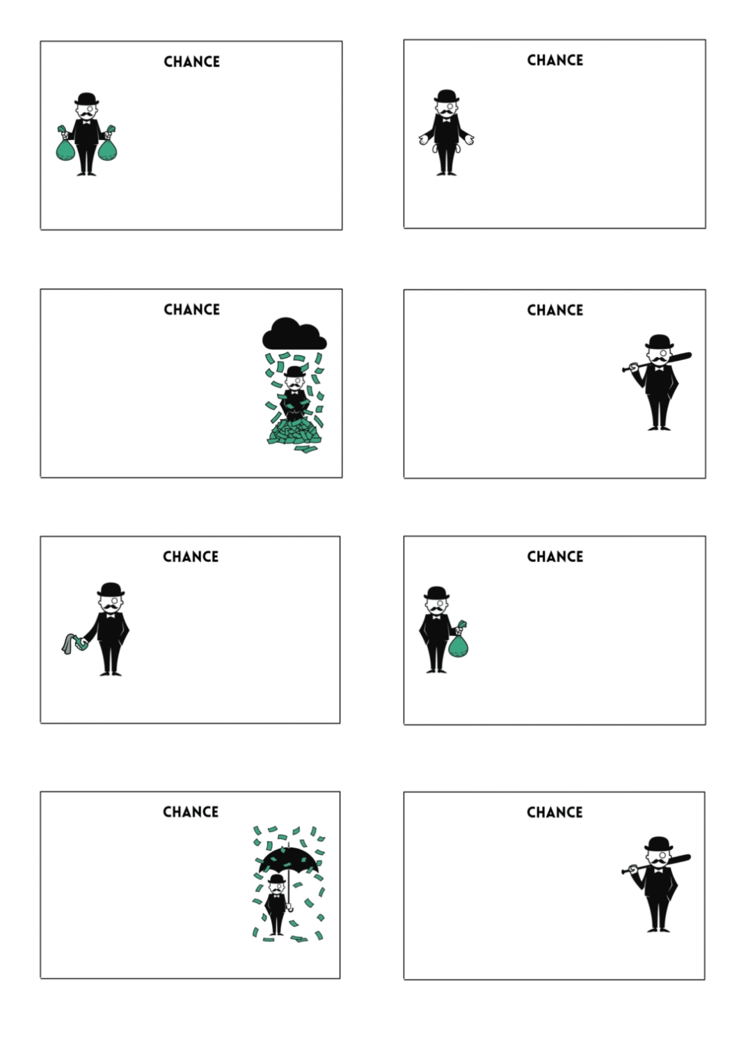 Free Monopoly Chance & Community Chest Cards (Printable Template) - Monopoly Land With Regard To Monopoly Chance Cards Template