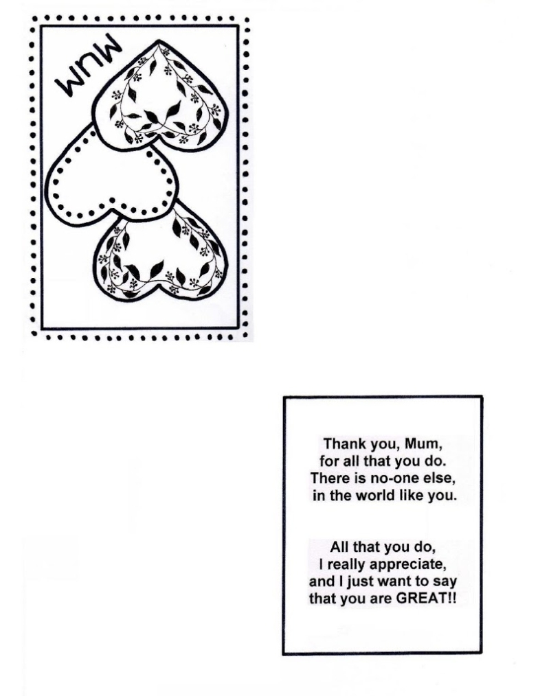 Free Mother'S Day Heart Cards – Early Play Templates Intended For Mothers Day Card Templates