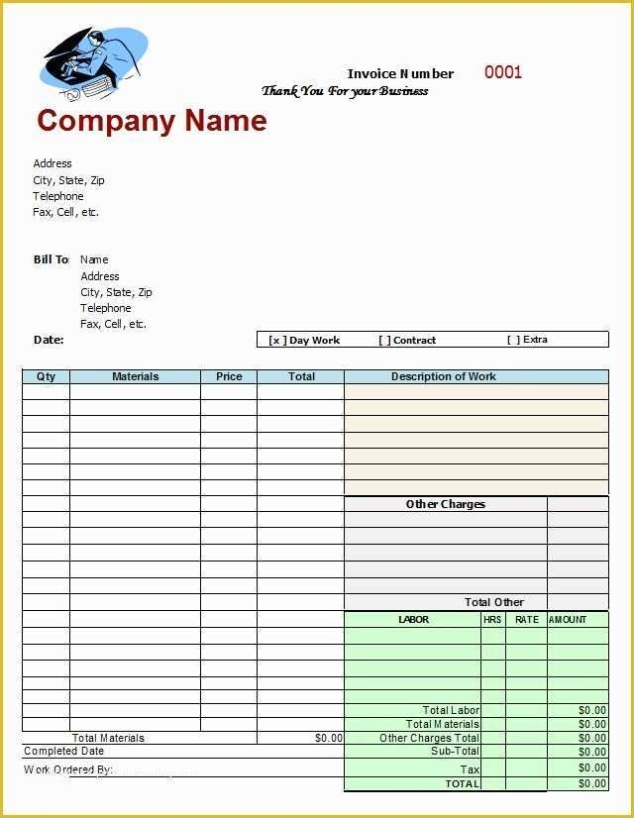 Free Printable Auto Repair Invoice Template Of Mechanic Shop Invoices Google Search With Car Service Invoice Template Free Download