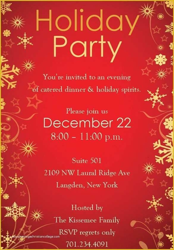 Free Printable Christmas Party Flyer Templates Of Holiday Invitation regarding Free Holiday Party Flyer Templates