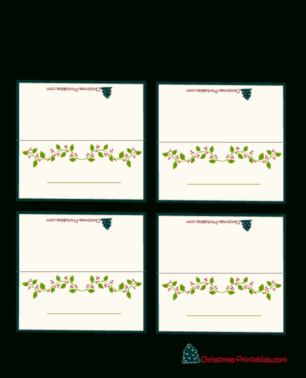 Free Printable Christmas Place Cards Throughout Place Card Template Free 6 Per Page