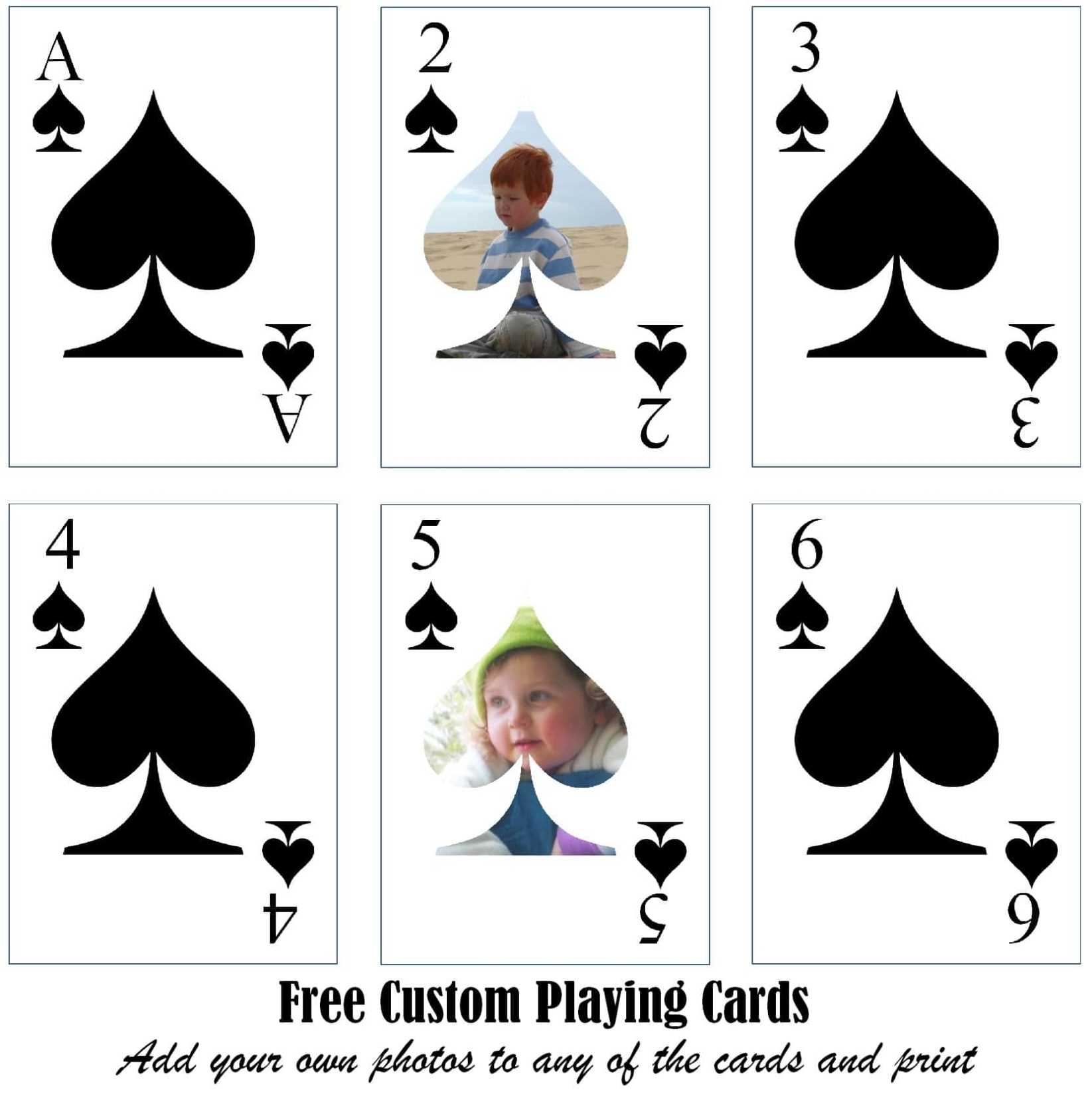 Free Printable Custom Playing Cards | Add Your Photo And/Or Text Intended For Template For Playing Cards Printable