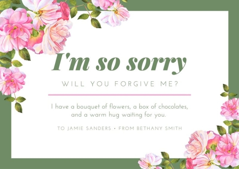 Free Printable, Customizable Apology Card Templates | Canva With Sorry Card Template